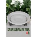 ModaCar Tekerlekli Saksı Altığı 4 ADET 37 CM BEYAZ