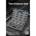 40 Parça Profesyonel Metrik Ters Kılavuz ve Pafta Seti   - Hassas Diş Açma ve Onarım Takımı