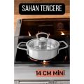 ModaCar Kapaklı Sahan Tencere 14 cm Mini Paslanmaz Çelik