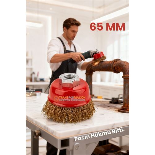 M14 Uyumlu Çanak Tel Fırça 65 mm Profesyonel Pas Sökücü Yüzey Temizleme Diski