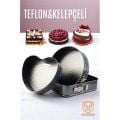 Modacar 3 Boy Kelepçeli Kek Kalıbı 24-26-28 Cm Çoklu Kek Kalıbı Teflon