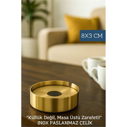 Modacar Gold Inox 1 MM Scotch Çelik Küllük – 8 cm x 3 cm | Modern, Hijyenik ve Dayanıklı Tasarım