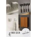 Modacar Inox Çelik Çok Amaçlı Askı - Banyo Askısı - Mutfak Askısı Profesyonel 4 lü SET