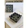 Modacar Kapaklı Zamak Döküm Kare Küllük Metal Kül Tablası - Kafe Küllüğü SARI-KAHVE