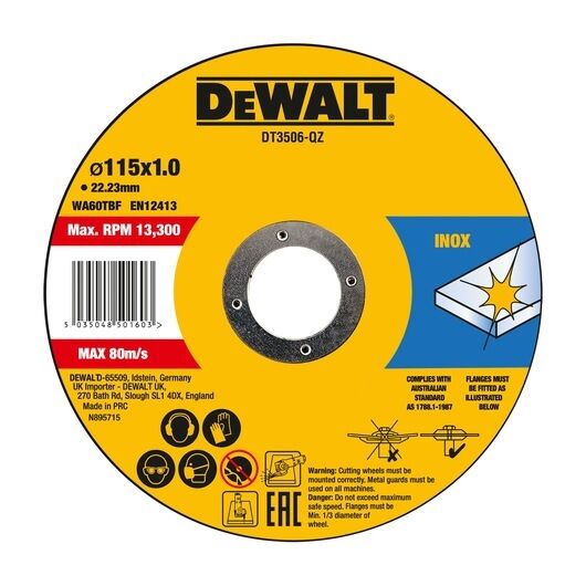 Dewalt DT3506 Metal Kesme Diski 115 x 1.0 x 22.23 mm