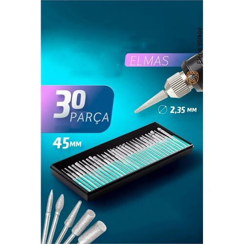 30'lu Lüks Freze Uç Takımı Elektrikli Tırnak Törpü Ucu 30'lu Uç Takımı