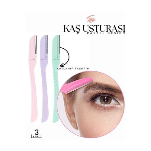 Modacar Katlanabilir Kaş Şekillendirici Kaş Dermaplaner Yüz Usturası 3 ADET 718323