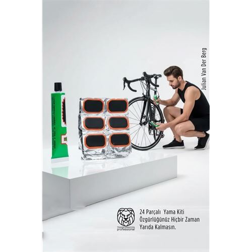 Profesyonel Seri: 24 Parçalı Yüksek Mukavemetli Bisiklet Lastik Onarım ve Yol Yardım Kiti