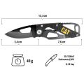 CAT DA980265 Kemer Askı Kancalı Katlanabilir 13CM Paslanmaz Çelik Siyah Kamp Çakısı