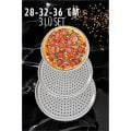 ModaCar Delikli Pizza Lahmacun Tepsisi Çelik 28-32-36 CM 3 lü SET