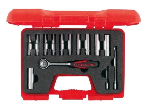 İzeltaş 1107006014 1/4'' Altı Köşe Derin Lokma Takımı 14 Parça