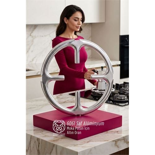 Emily Rosewood Serisi Saf Alüminyum Moka Pot ve Cezve Ocak Küçültücü - Kamp Yardımcısı