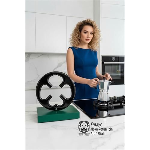 Emily Sterling Serisi Emaye Moka Pot ve Cezve Ocak Küçültücü - Kamp Yardımcısı
