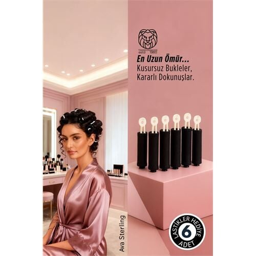 Saç Bigudisi - 6'lı Saç Bukle Şekillendirme Seti - Lastikli - Ömürlük Şekillendirme