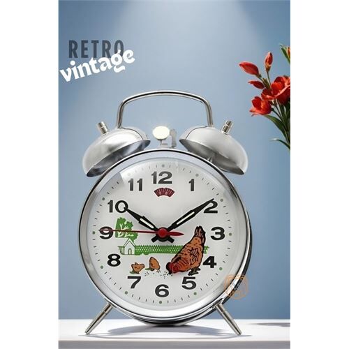 TransForMacion Masa Saati Metal Tavuk ve Civcivler