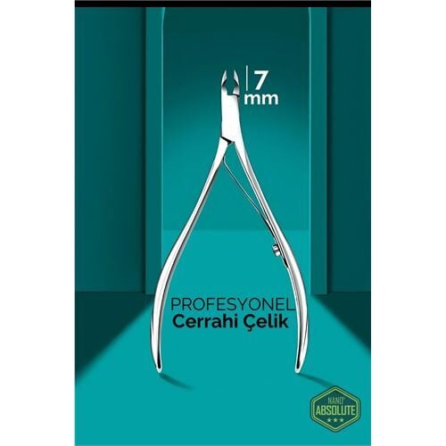 Modacar 7 mm Manikür Pedikür Makası - Et Makası - Kütikül Temizleyici Pens Profesyonel Cerrahi Çelik