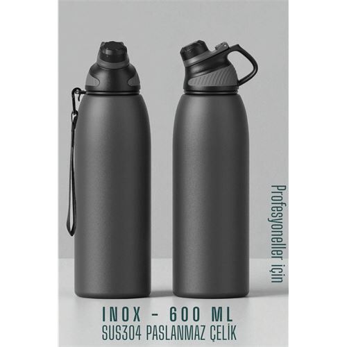 Modacar Inox Çelik Termos - 600 ml  SUS304 Çelik Termos Profesyonel GRİ