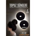 SİYAH Mini Saç Topuz Süngeri  2 ADET 8.5 CM Çap 3.5 cm Kalınlık