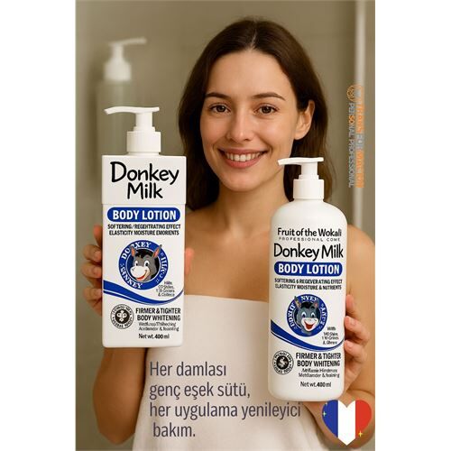 Modacar Genç Eşek Sütlü Vücut Losyonu & Bakım Kremi 400 ml Nemlendirici Sıkılaştırıcı Işıltı Veren Cilt Bakım Ürünü 400 ML