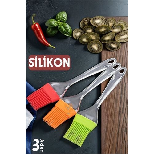 Premium 3'lü Silikon Yumurta ve Yağlama Fırçası Seti - Isıya Dayanıklı Kompakt Mutfak Yardımcısı