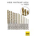 HSS Matkap Ucu 1/4 HEX  13 Parça HSS Tungsten Karbür Matkap Uç 1.5-6.5mm Titanyum