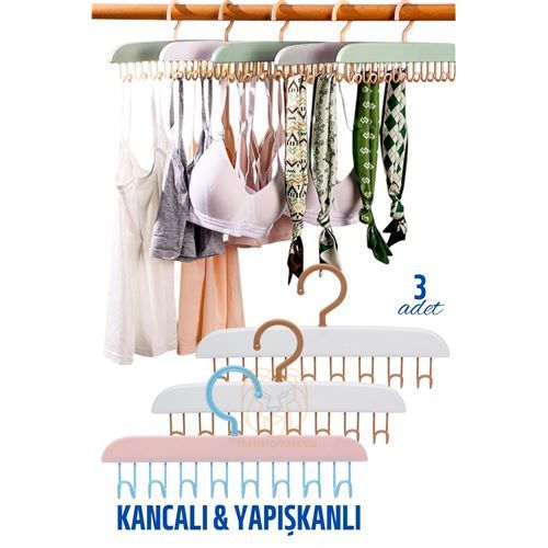 ModaCar 3 LÜ Sütyen Askısı Dolap İçi Şal Kravat Kemer Çanta Askısı
