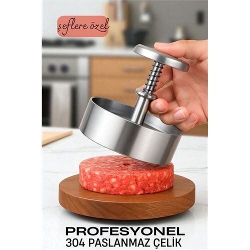 Modacar Hamburger Presi - Profesyonel Hamburger Kalıbı 304 Paslanmaz Çelik