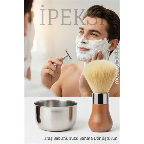 Premium Tıraş Fırçası - Dişbudak Saplı - %70 Domuz Kılı Karışımı | Yoğun Köpük, Pürüzsüz Tıraş