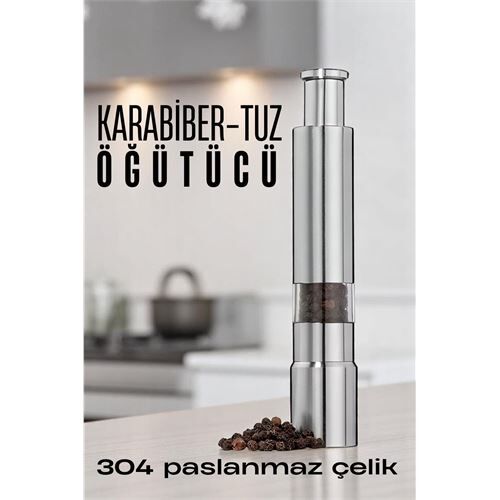 ModaCar Karabiber Tuz Öğütücü Profesyonel 304 Paslanmaz Çelik Manuel Baharat Değirmeni