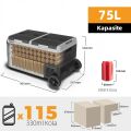 ICECO MCD75D 12/24Volt 75 Litre Kompresörlü Çift Bölmeli Tekerlekli Outdoor Oto Buzdolabı/Dondurucu