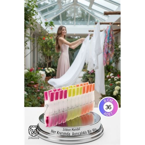 Premium 36'li  Silikon Destekli Lüks Mandal Seti – Hassas Kıyafet Koruyucu & İz Yapmayan Modern Tasarım