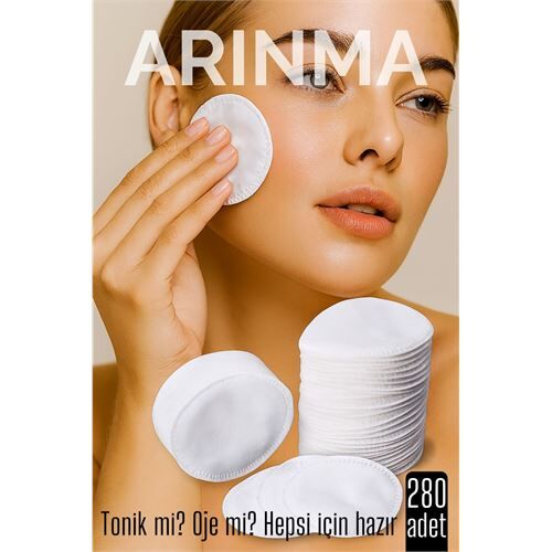 280'li  Kozmetik Disk Pamuk Premium Makyaj Temizleme Pamuğu  Tonik ve Oje İçin Çift Taraflı Diskler