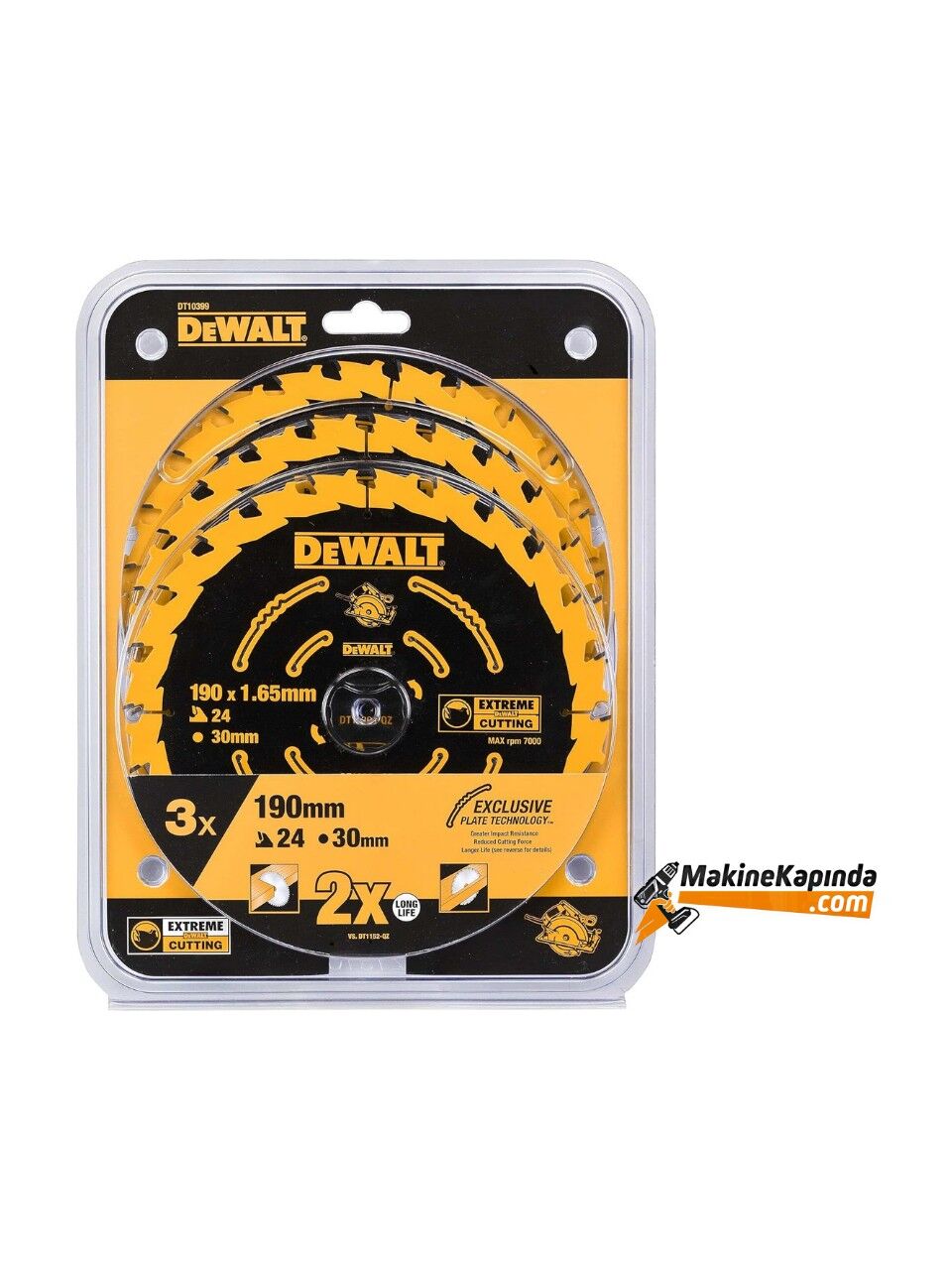 Dewalt DT10399 190 mm 3 Parça Daire Testere Bıçağı