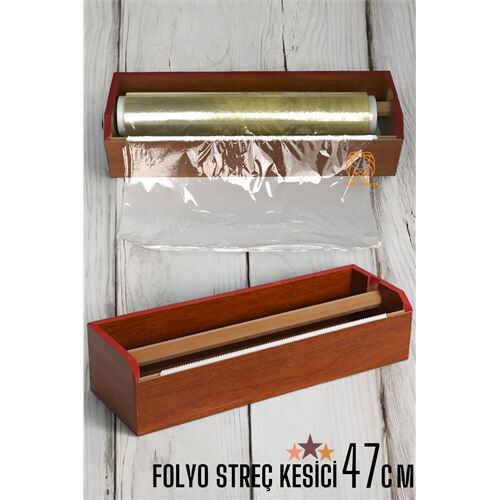 Streç Film Kesici Ahşap Streçlik Folyo Ve Streç Film Kesici 47 Cm