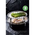 2'li Set Inox Çelik Ayaklı Buharlı Pişirme Aparatı -  24+28 cm Çok Amaçlı Tencere İçi Haşlama Standı